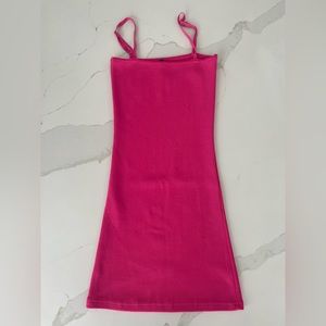 Hot pink body con dress